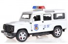 White /Black 1:32 Scale Kids Police Diecast Land Rover Defender