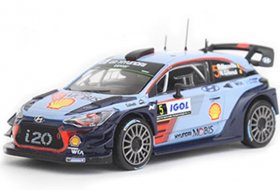 Blue 1:43 Scale WRC Diecast Hyundai i20 Coupe Model