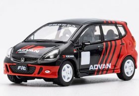 Red-Black 1:64 Scale Diecast Honda Fit Model