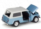 Blue 1:24 Scale Welly Diecast 1967 Jeep Jeepster Commando Model