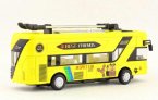 Yellow Kids Diecast Double Decker Trolley Bus Toy