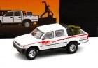 1:64 Scale White-Red Diecast Toyota Hilux 2400 Pickup Truck Toy