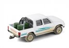 1:64 White / Green Diecast 1993 Toyota Hilux Pickup Truck Toy