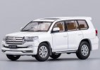 White / Black 1:64 Scale Diecast Toyota Land Cruiser LC200 Model