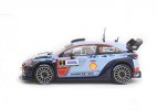 Blue 1:43 Scale WRC Diecast Hyundai i20 Coupe Model