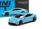 1:64 Scale Blue / White Diecast Porsche Taycan Turbo S Model