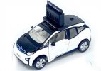 1:64 White-Black Tiny Diecast BMW I3 Marathon Clock Car Model