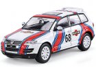 White-Red 1:64 Scale Martini Diecast VW Touareg R50 SUV Model