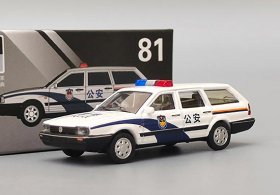 1:64 Scale White Police Diecast VW Santana Wagon Model