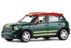 Kids 1:28 Scale White /Green Diecast Mini Cooper Countryman Toy