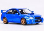 1:64 Scale Blue / Red Diecast Subaru Impreza STI Sedan Model