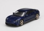 1:64 Scale Black / Deep Blue Diecast Porsche Taycan Turbo S Mode