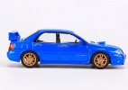 1:64 Scale Blue / Red Diecast Subaru Impreza STI Sedan Model