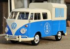 1:24 Scale Blue-White Motormax Diecast VW T1 Bus Model