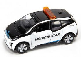 1:64 Scale White-Black Tiny Diecast BMW I3 Medical Car Model