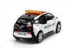 1:64 Scale White-Black Tiny Diecast BMW I3 Medical Car Model