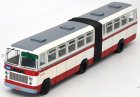 White-Red 1:64 Scale BK662 Diecast Beijing Articulated Bus Model