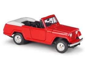 1:24 Scale Red Welly Diecast 1967 Jeep Jeepster Commando Model