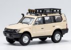 Creamy White / Blue Diecast Toyota Land Cruiser Prado 90 Model