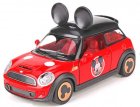 Blue / Red Kids 1:32 Scale Mickey Diecast Mini Cooper Car Toy