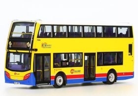 Yellow 1:76 NO.6 Diecast ADL Enviro 400 Double Decker Bus Model