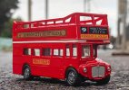 Red NO.9 Diecast London Double Decker Sightseeing Bus Toy