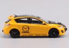 1:64 Scale Black-Yellow Diecast Mazda 3 MPS Model