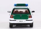 White-Green 1:64 Scale Police Diecast VW Golf Mk4 Model