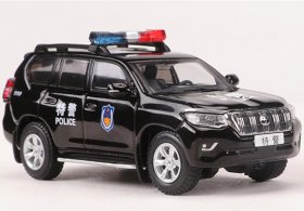 1:64 Scale Black Police Diecast Toyota Land Cruiser Prado Model