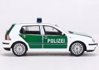 White-Green 1:64 Scale Police Diecast VW Golf Mk4 Model