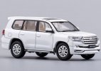 White / Black 1:64 Scale Diecast Toyota Land Cruiser LC200 Model