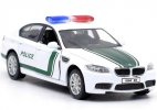 Police 1:36 Scale White-Green Kids Diecast BMW M5 Car Toy