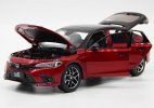 Red 1:18 Diecast 2023 Honda Civic Hatchback Sport Turbo Model