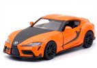 Kids 1:36 Scale Orange-Black Diecast Toyota Supra Car Toy