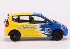 Blue-Yellow 1:64 Scale Diecast Honda Fit Model