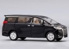 Black / Red 1:64 Scale Diecast Toyota Alphard MPV Model