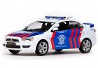 Police White 1:43 Diecast Mitsubishi Lancer Evolution X Model