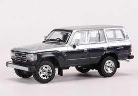 Silver-Black 1:64 Scale Diecast Toyota Land Cruiser LC60 Model