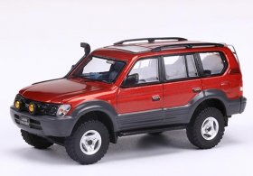 Red / Gray 1:64 Scale Diecast Toyota Land Cruiser Prado 90 Model