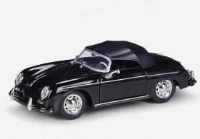 Black 1:24 Scale Welly Diecast Porsche 356A Speedster Model