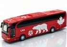 Red Kids Canada National Football Team Diecast Coach Bus Toy