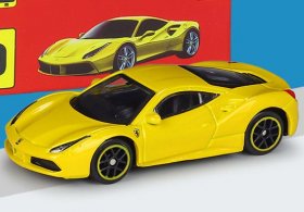 Yellow 1:64 Scale Bburago Diecast Ferrari 488 GTB Model