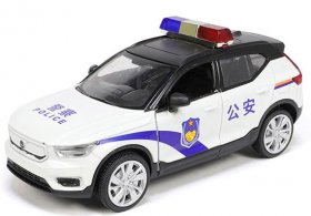 White Police 1:32 Scale Kids Diecast Volvo XC40 Recharge Toy