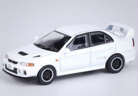 1:64 Black / White Diecast Mitsubishi Lancer Evolution IV Toy