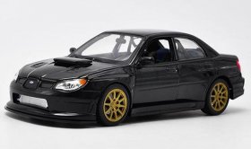 Black / Blue 1:24 Welly Diecast Subaru Impreza WRX STI Model