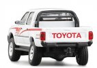 1:64 Scale White-Red Diecast Toyota Hilux 2400 Pickup Truck Toy