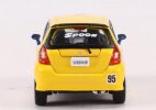 Blue-Yellow 1:64 Scale Diecast Honda Fit Model