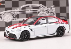 1:64 Scale White-Red Diecast Alfa Romeo Giulia GTAm Model