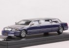 1:64 Scale Silver-Blue Diecast Lincoln Town Car Limousine Model