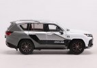 1:64 Scale White-Gray Diecast Lexus LX600 Sport Model